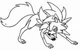 Lycanroc Pokémon Wolwerock Dusk sketch template