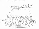 Pudding Christmas Colouring sketch template