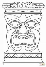 Tiki Totem Luau African Moana Colorir Carranca Ausmalbilder Mascaras Mayas Carrancas Maske Máscara Totems Indianer Coloringtop Sketchite Maska Havaiana Adults sketch template