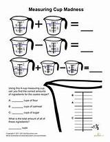 Food Worksheets Fractions Measuring Cups Cup Math Worksheet Cooking Science Kitchen Kids School Madness Measurement Grade Printable Baking Capacity 3rd sketch template
