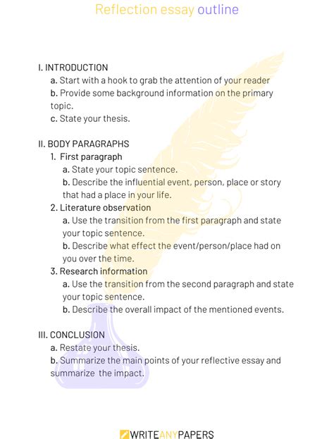 writing  reflection paper outline