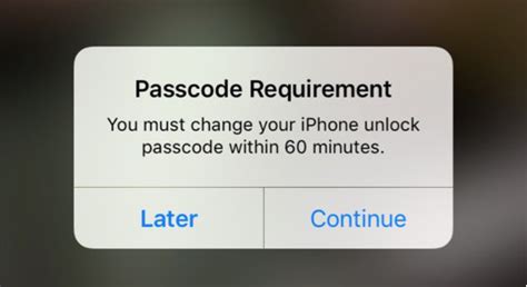 passcode requirement   change  apple community