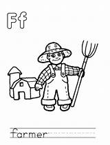 Coloring Farmer Alphabet Pages Printable Popular sketch template