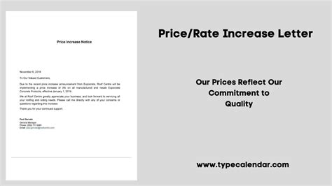 notice  rate increase letter template infoupdateorg
