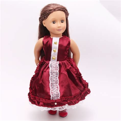 Fashion Style American Girl Doll Clothes Of Burgundy Princess Doll