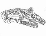Millennium Falcon Starship sketch template