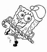 Spongebob Christmas Coloring Pages Disney sketch template
