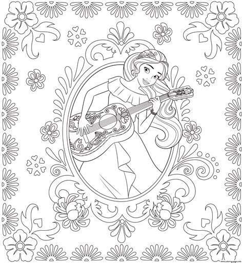 princess elena  avalor disney princess coloring page printable