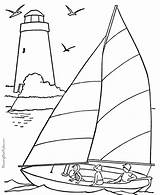 Coloring Pages Boat Sail Beach Kids sketch template