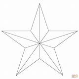 Coloring Star Five Point Pages Printable sketch template