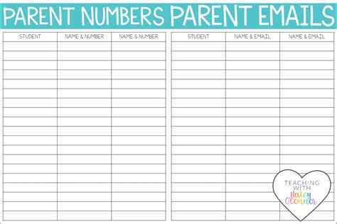 student contact form template hq printable documents