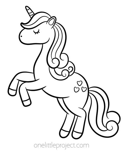 cute unicorn coloring page  printable   primarygames