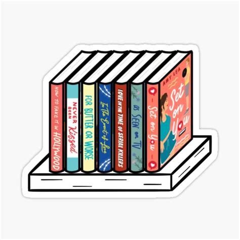 Romance Book Stack B Sticker By Bookshelfsketch Redbubble