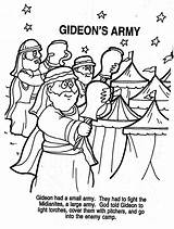 Gideon Coloring Bible Pages Story Kids Printable Sheets Stories School Sunday Activities Preschool Activity Army Lessons Colouring Children Color Crafts sketch template