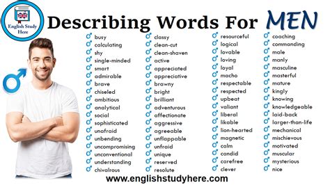describing words  men english study