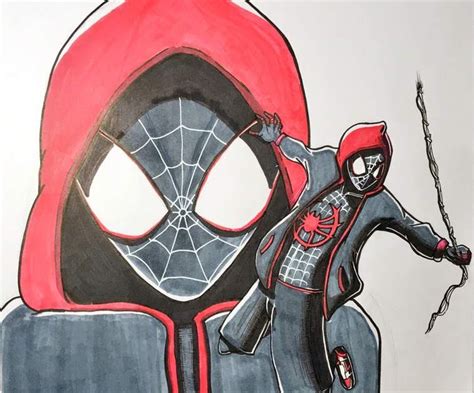 Miles Morales Spider Man Into The Spider Verse Drawing