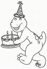 Barney Coloring Birthday Pages Friends Cake Kids Color Printable Colouring Cartoon Sheets Popular Getcolorings sketch template