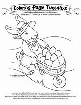 Wheelbarrow Bunny sketch template