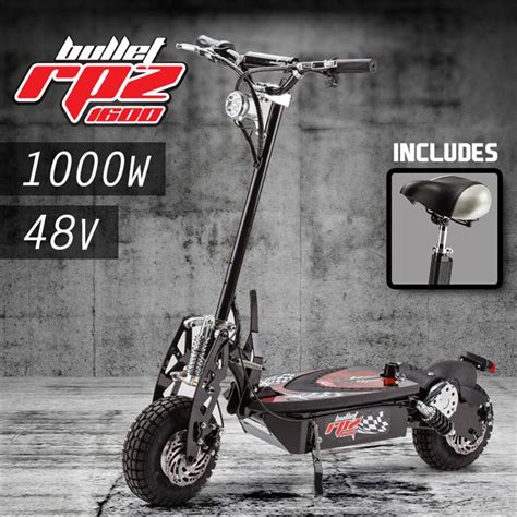bullet blackred   turbo  led folding electric scooter  adults rpz  bullet