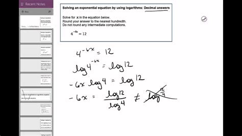 solving  exponential equation   logarithms decimal