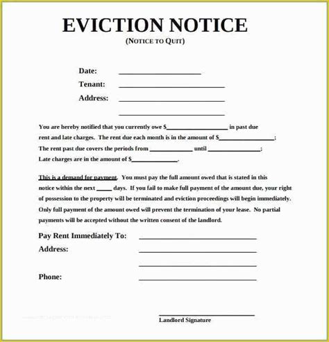 eviction notice template pennsylvania   inspirational pics