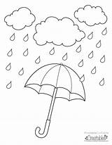 Rainy Coloring Pages Umbrella Printable Drawing Cloudy Rain Sheets Kid Easy Great Popular Getdrawings Format sketch template