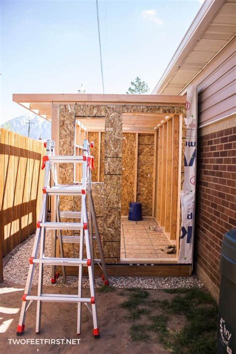 build  lean  roof   shed   building  shed
