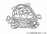 Basket Easter Rabbit Colouring Coloring Pages Sheet Title sketch template