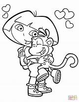 Coloring Dora Pages Boots Loves sketch template