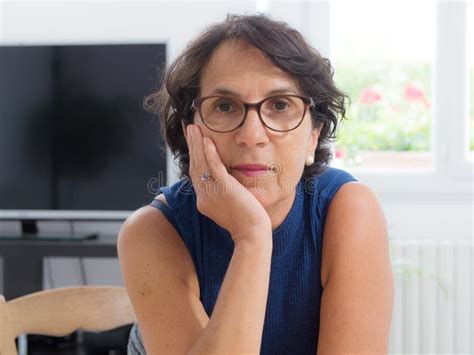 Portrait Of A Mature Woman With Glasses Stock Image Image Of Mature