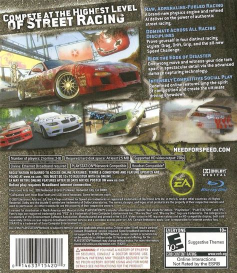 Need For Speed Prostreet 2007 Playstation 3 Box Cover Art Mobygames