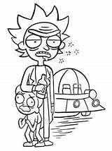 Morty Rick Coloring Pages Kids Fun Ricky sketch template