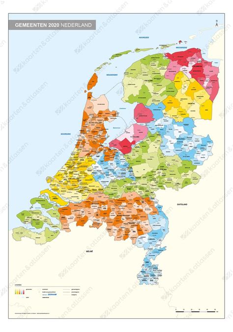 gemeentekaart nederland provinciekleuren nederland wandkaarten kaarten