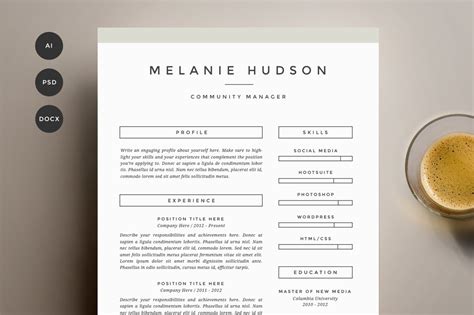 Resume Template 4 Pack Cv Template Creative