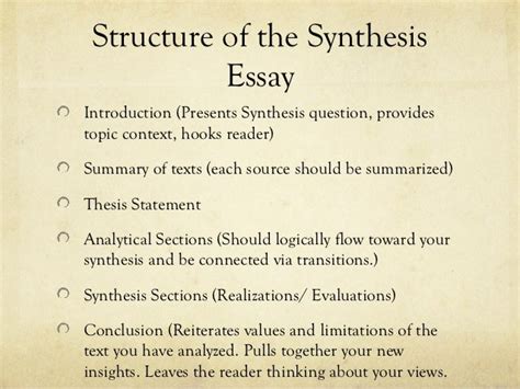 write synthesis essay   define  synthesis essay
