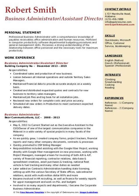 resume sample business administration sutajoyo