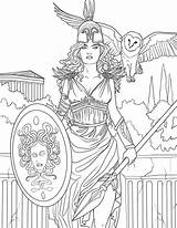 Gods Athena Fantasy Selinafenech Grecia Godess Zeus sketch template