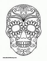 Coloring Pages Skull Sugar Candy Popular Girl sketch template