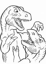 Tirannosauro Kidscolouringpages Bestappsforkids Dinosauri Fumetto Battaglia sketch template