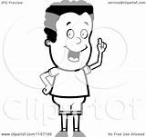 Smart Boy Cartoon Finger Holding Clipart Thoman Cory Outlined Coloring Vector Royalty Collc0121 sketch template