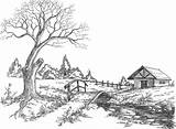 Countryside sketch template