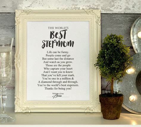 stepmom poem t printable art personalized print etsy
