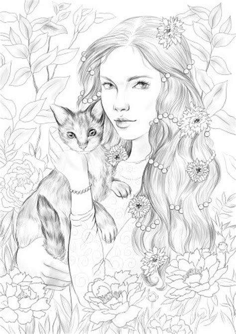 pixie  cat printable adult coloring page  favoreads coloring