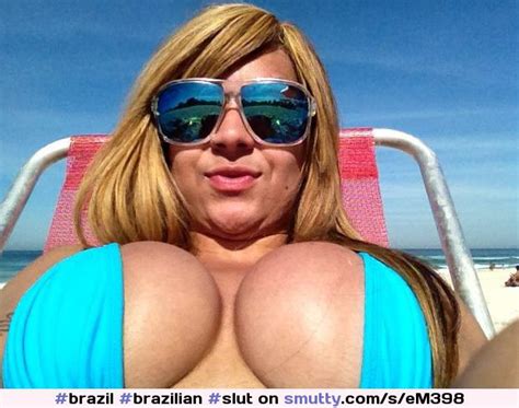 Brazil Brazilian Slut Beach Glasses Bikini Blonde