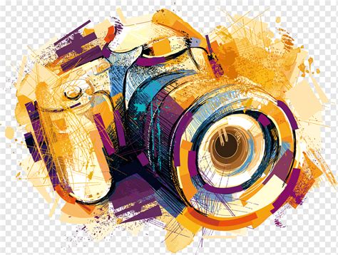 camera drawing graphy watercolor effects camera yellow  purple