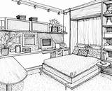 Bedroom Drawing Perspective Bed Room Drawings Sketches Sketch Point Interior Line Living Cartoon House Paintingvalley Two Draw Rooms Layout Simple sketch template