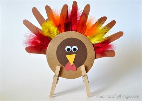 thanksgiving kids turkey craft  heart crafty