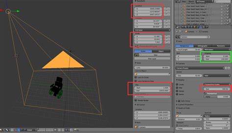 modeling  showing  camera view  scaling camera  checking clipping blender