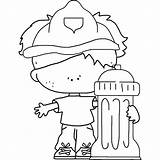 Fire Hydrant Coloring Fireman Fighter sketch template