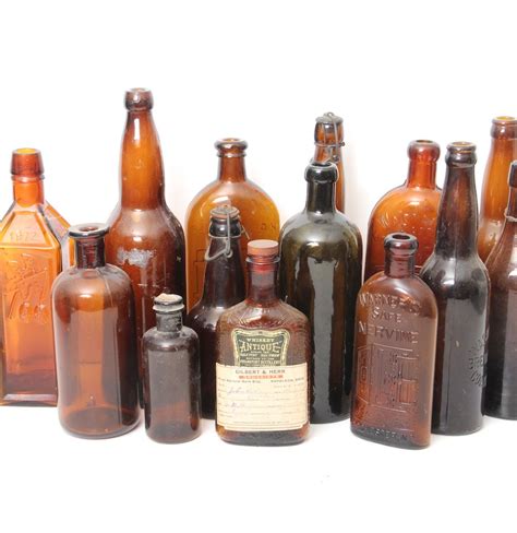 Antique And Vintage Brown Glass Bottles Ebth